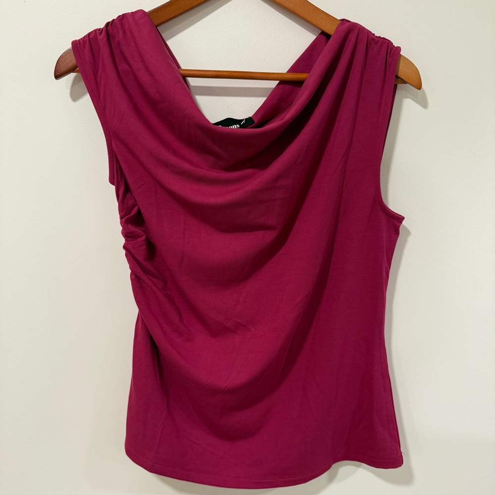 Chic Fuchsia Drape Neck Tank Top